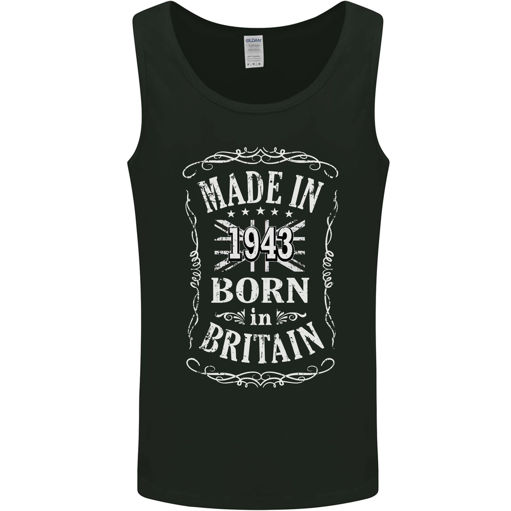 Born In Britain 82nd Birthday Made 1943 Mens Vest Tank Top