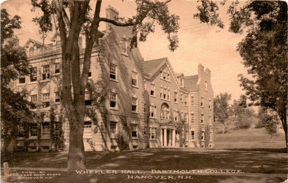 THE COLLEGE BOOK STORE, HANOVER, N.H., WHEELER HALL, Postcard