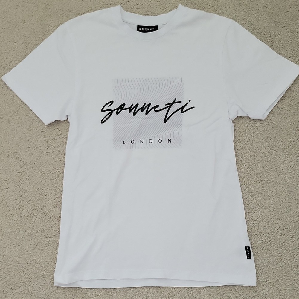 Sonneti London Men's White Graphic Crew Neck Short Sleeve T-Shirt Size S