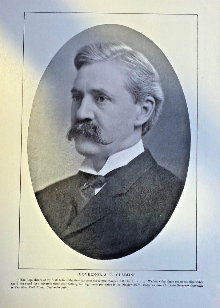 1902 Vintage Magazine Illustration Albert Baird Cummins Iowa Governor