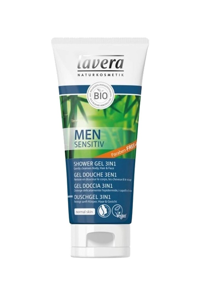 Lavera Men 3 In 1 Organic & Natural Shower Gel For Face, Hair and Body - Long-La