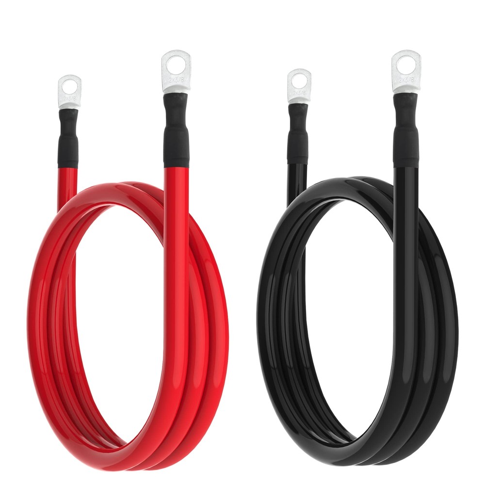 2 AWG 5FT Heavy Duty Battery Cable for Auto Solar Marine RV Boat Motorcycle