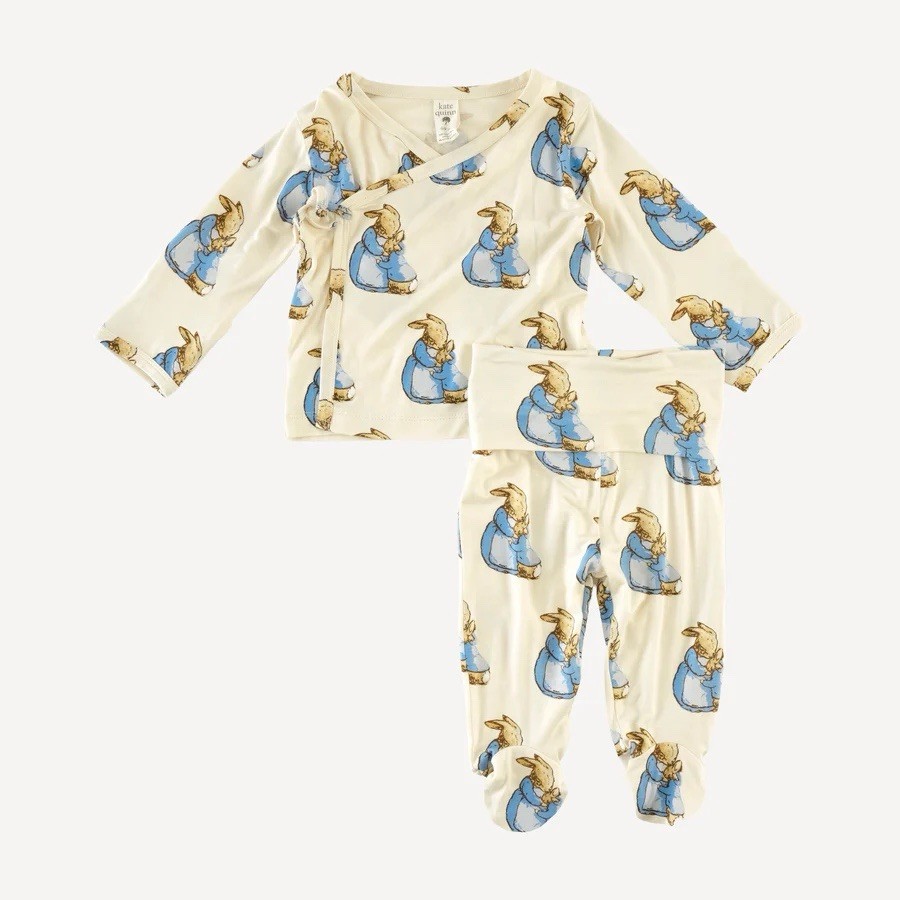 NIB Kate Quinn 0-3m Bamboo Wrap Layette Set Peter Rabbit + Mom