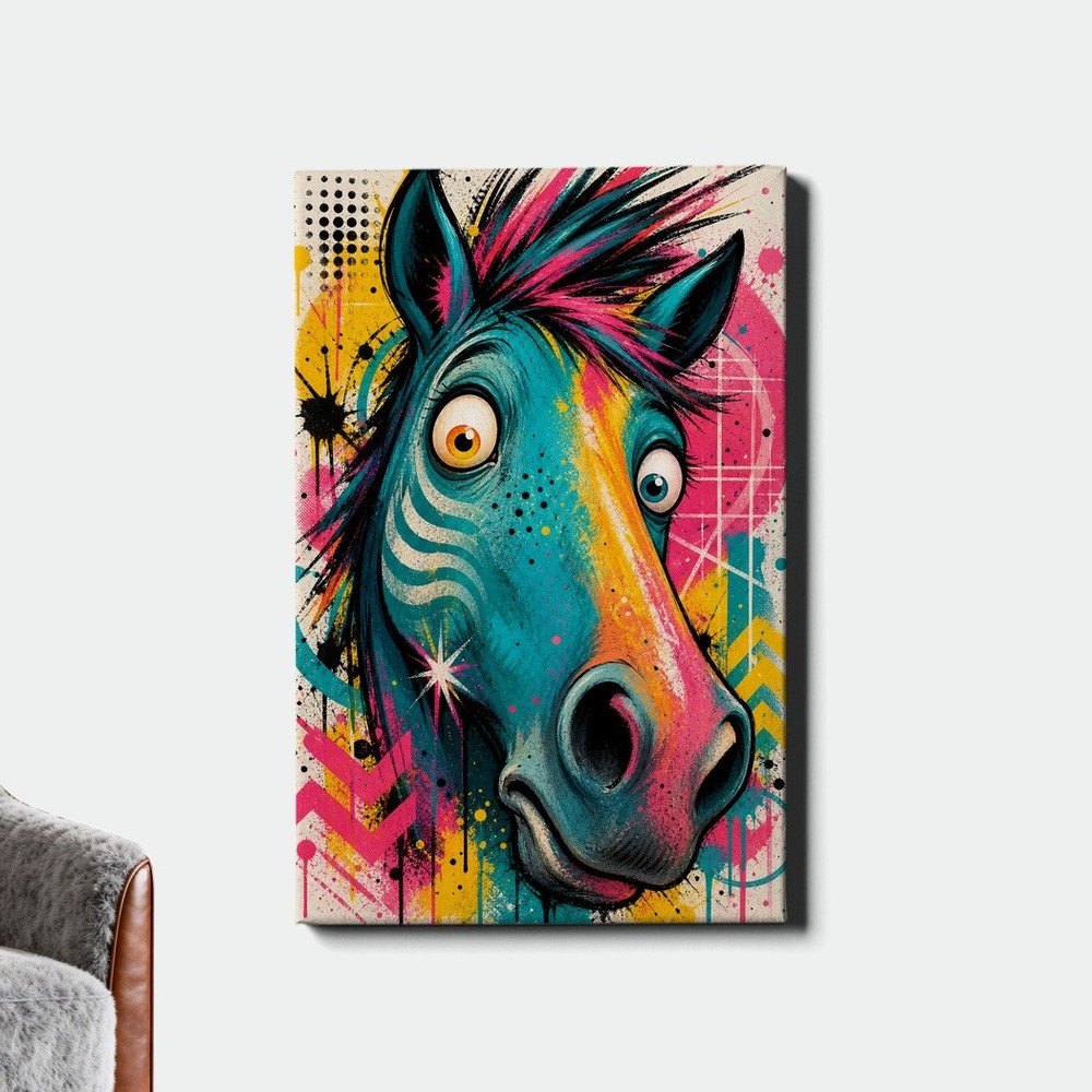 Graffiti style horse portrait Canvas Print colorful abstract pop art decor-image
