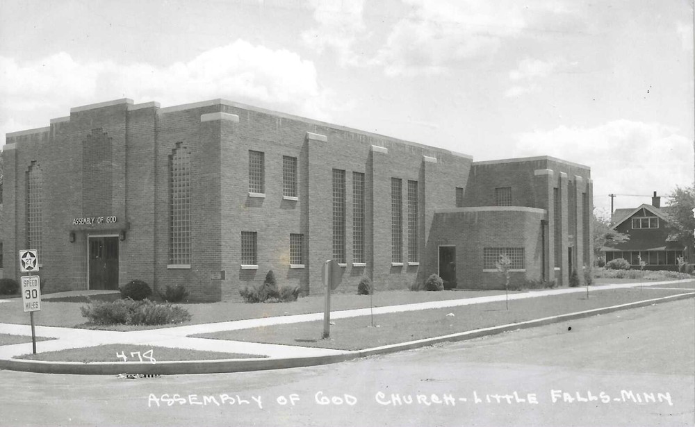 c1940s Little Falls, MN Assmbley of God Chuch RPPC Postcard Minnesota