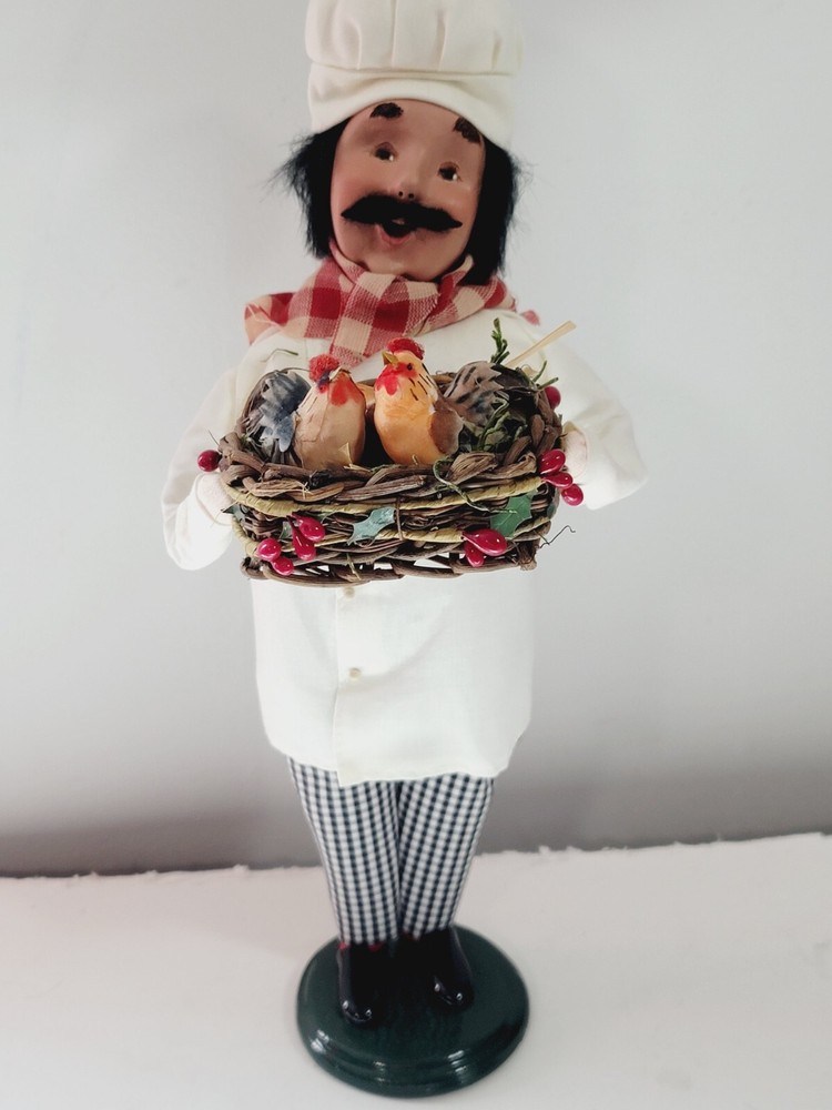 Vintage 2008 Byers Choice 3 French Hens Chef, 12 Days of Christmas Carolers