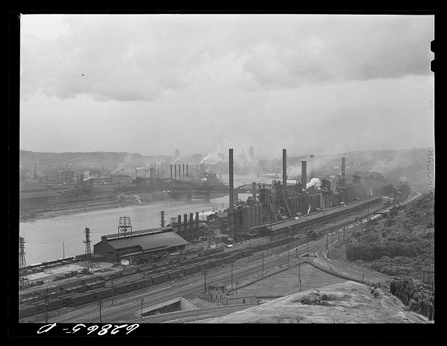Pittsburgh Pennsylvania 1941 Jones Laughlin Steel Mill Monongahela River