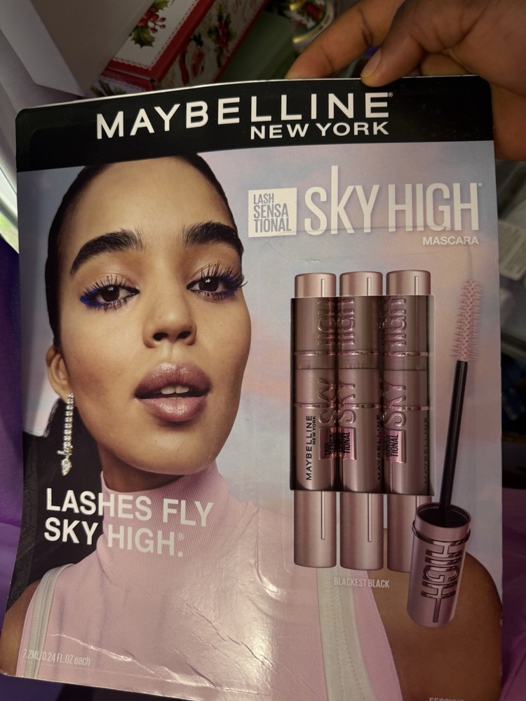 Maybelline Sky High Lash Mascara Blackest Black 0.2 oz Opened Box