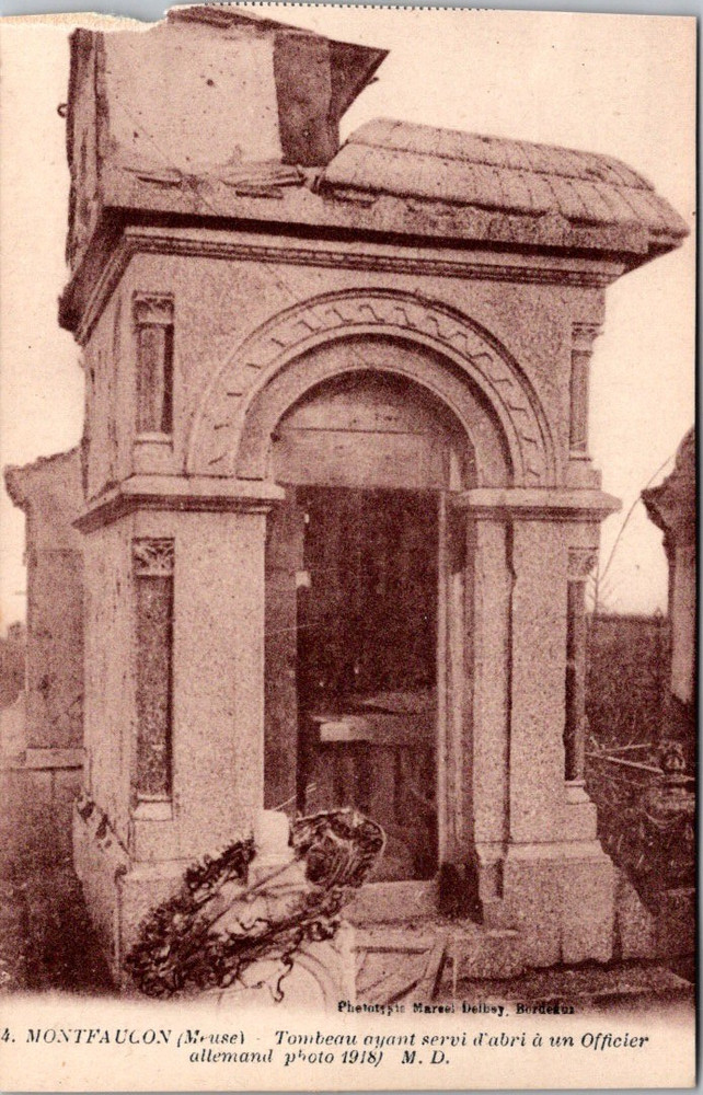 Montfaucon WWI German Officer Tomb Shelter 1918 Collotype Delboy France