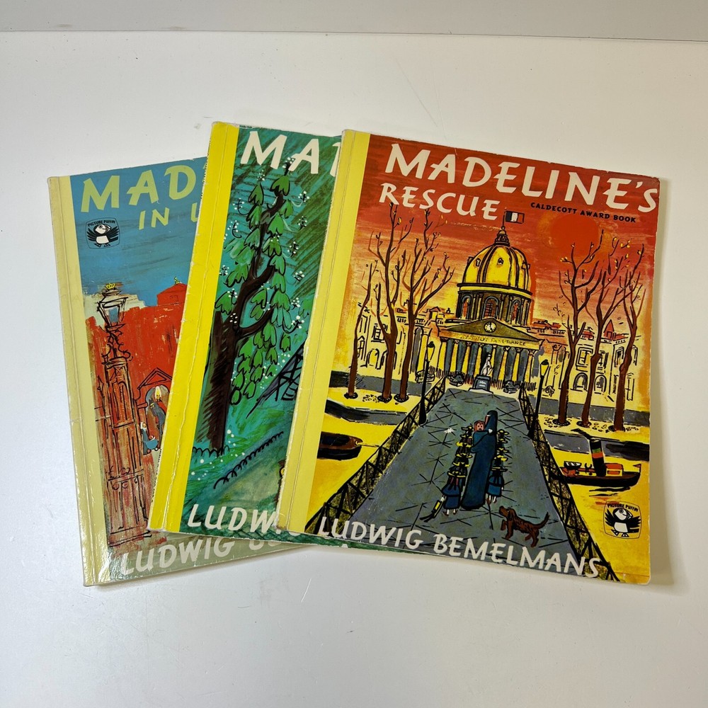 Madeline Lot of 3 Vintage Puffin Children's Books Ludwig Bemelmans