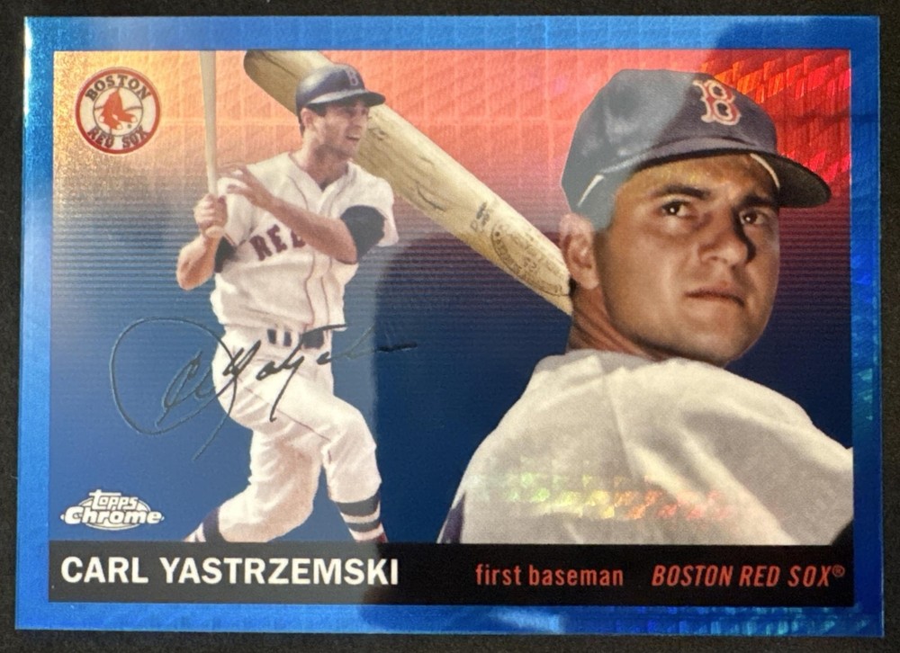 2025 Topps Chrome Platinum Anniversary Carl Yastrzemski 368 Blue Prism Refractor