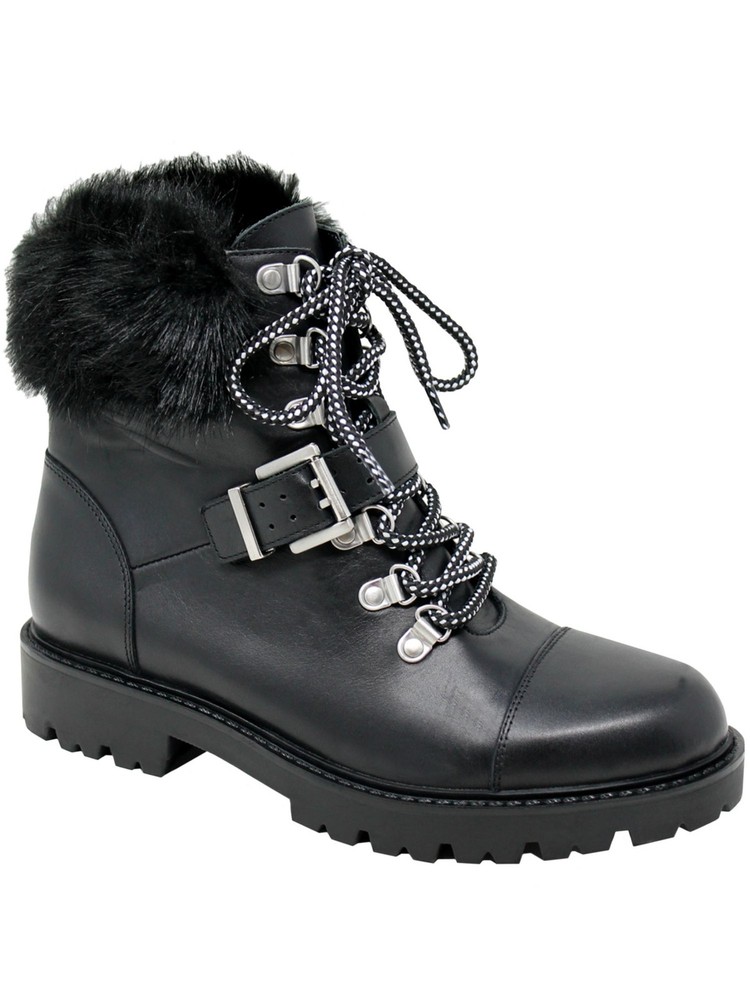 CHARLES BY CHARLES DAVID Womens Black Ramiro Lace-Up Leather Booties 8.5 Medium