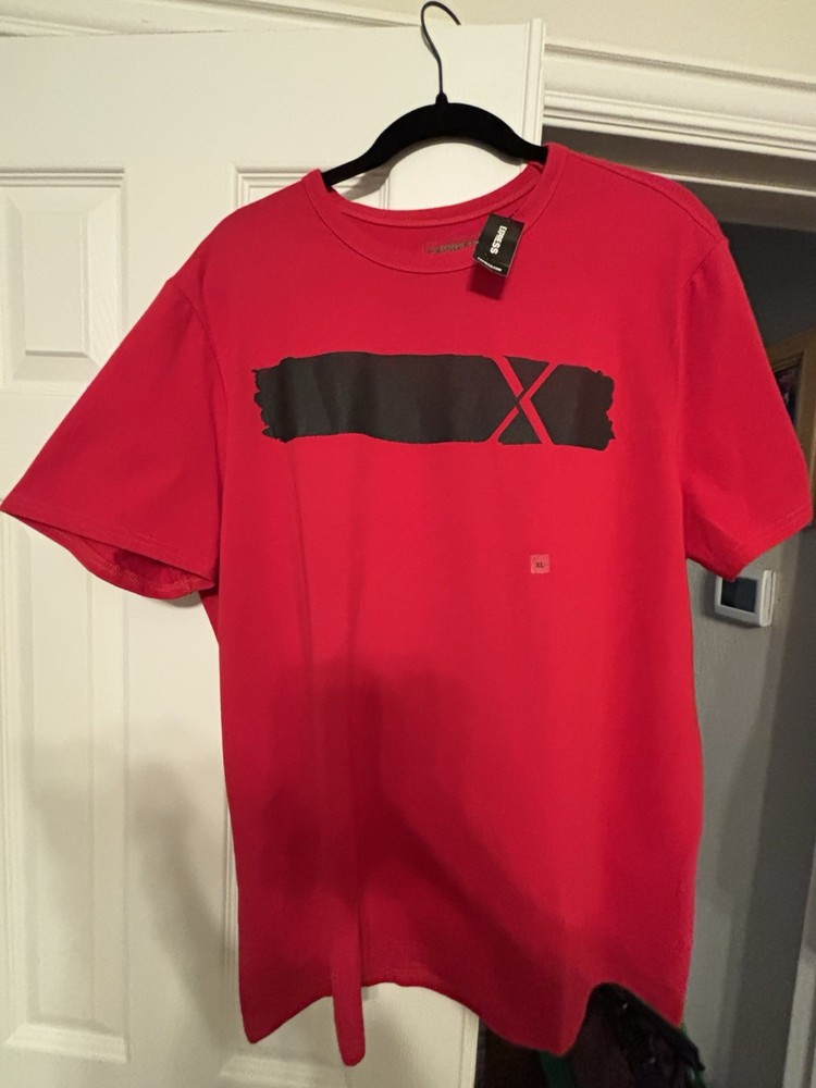 Express Red Black XL Men's Graphic Logo Crew Neck Short Sleeve Cotton T-Shirt
