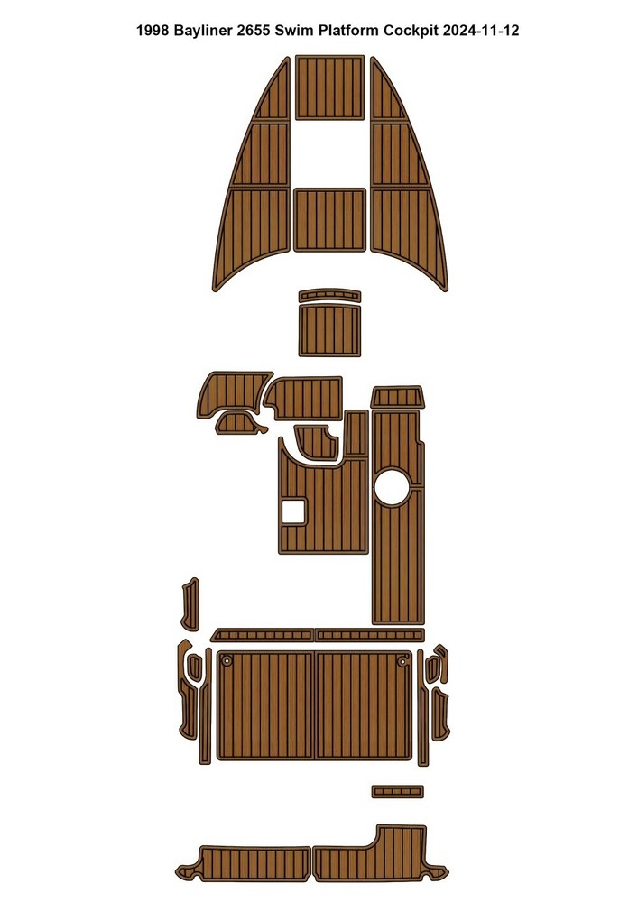 1998 Bayliner 2655 Swim Platform Cockpit Boat EVA Foam Teak Decking Flooring Mat