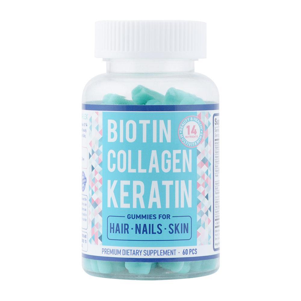 Biotin Collagen Keratin Gummies for Hair Growth Skin Nails Joints Supplement