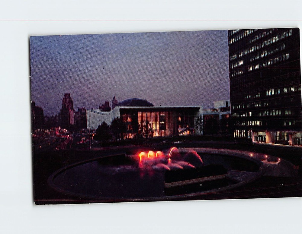 Postcard Night View United Nations Headquarters New York City New York USA