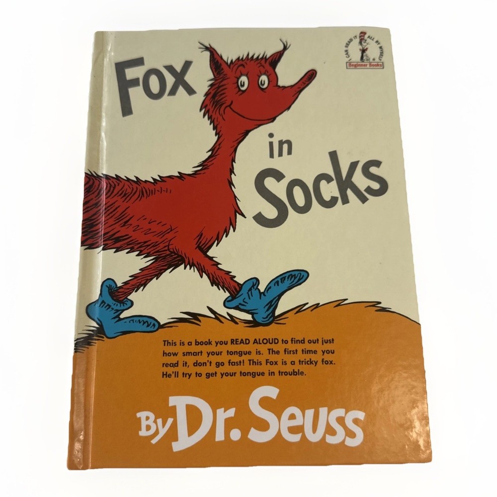 Beginner Book “Fox In Socks” by Dr. Seuss Hardcover Children’s Rhyme Speech Book