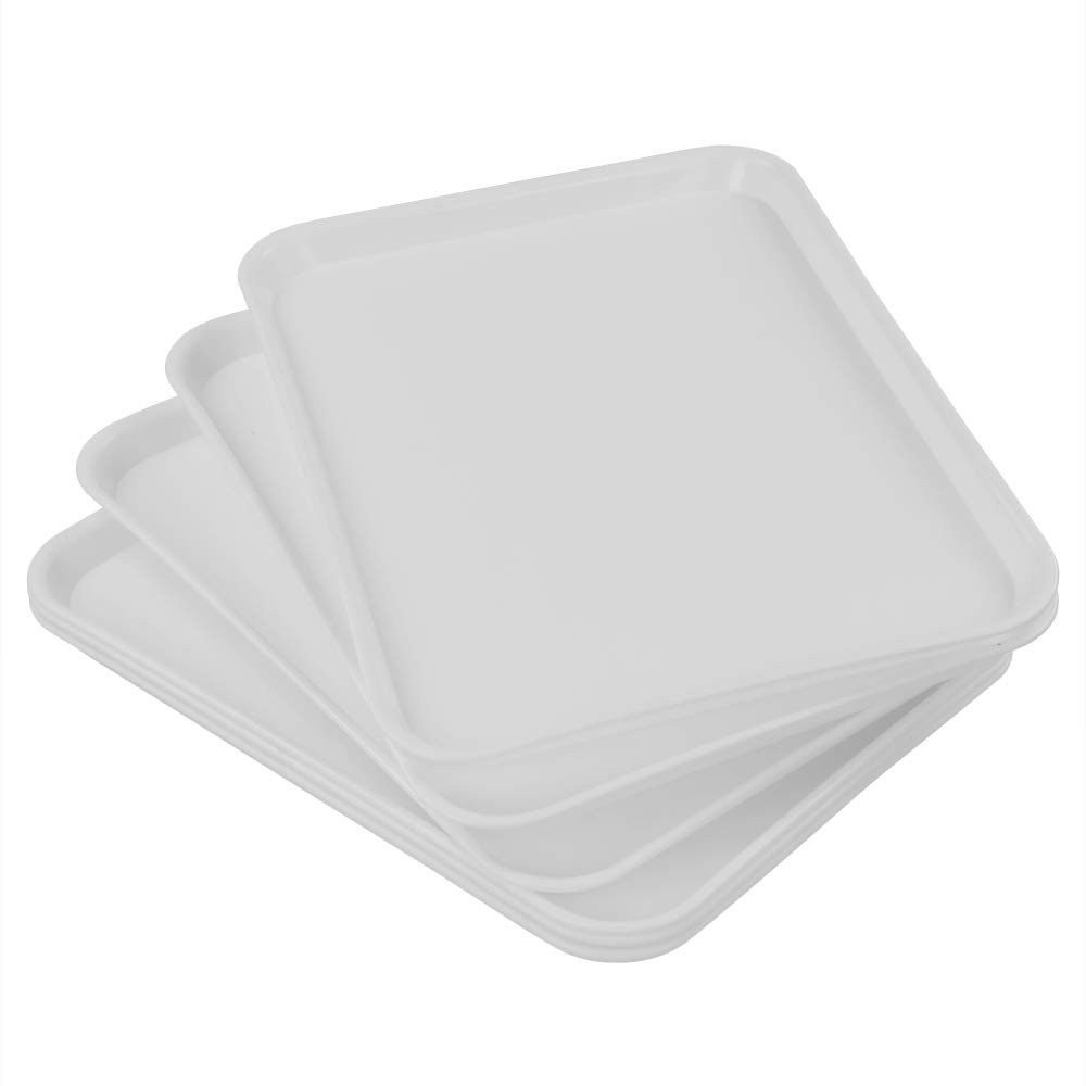 White 6-Pack Fast Food Serving Trays for Restaurants & Home Use
