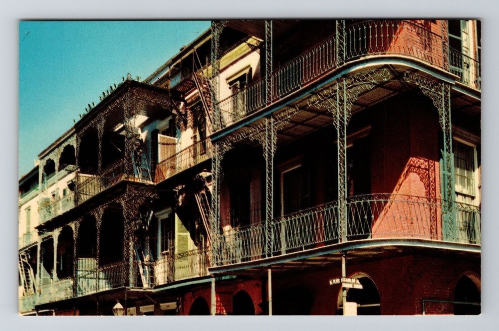 New Orleans LA-Louisiana, Lace Balconies, Vintage Postcard