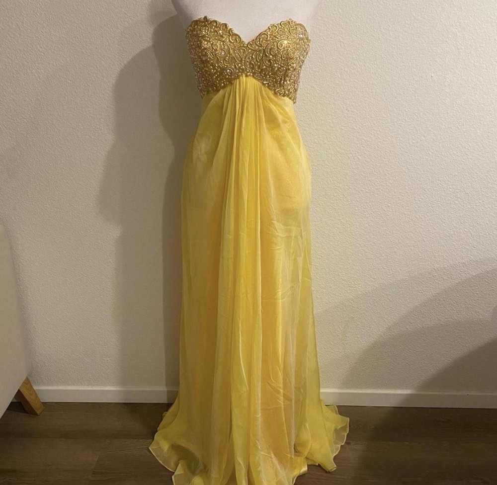 Vintage Y2K Cache beaded strapless dress Size 2