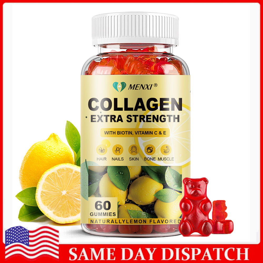 Premium Hydrolyzed Collagen Gummies with Vitamin C, Zinc & Biotin -60 Gummies