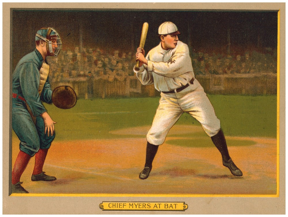 Decor Sport Poster. Baseball. Myers at Bat. Fine Home Graphic Art Design. 1436