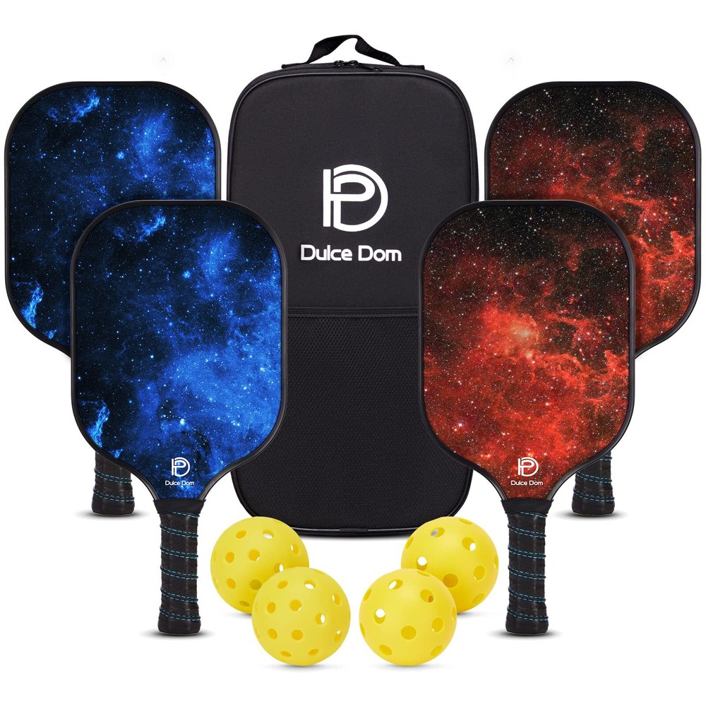 Pickleball Paddles, USAPA Approved Set with 4 Premium Wood Balls and Bag, Rac...