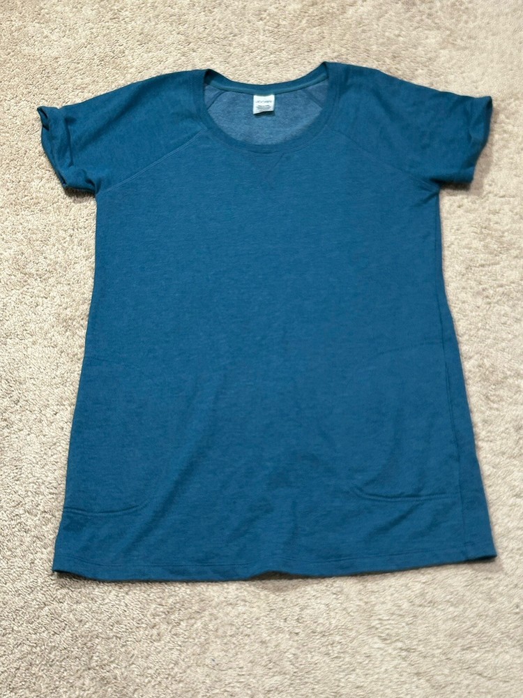 Jockey Womens Shirt/Tunic Size Small Teal Blue Casual Comfort Pockets