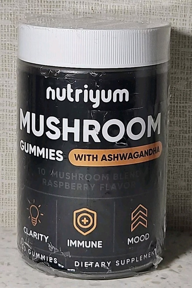 Nutriyum Mushroom Gummies With Ashwaganda For Clarity Immune Mood 120 Ct 12/2025