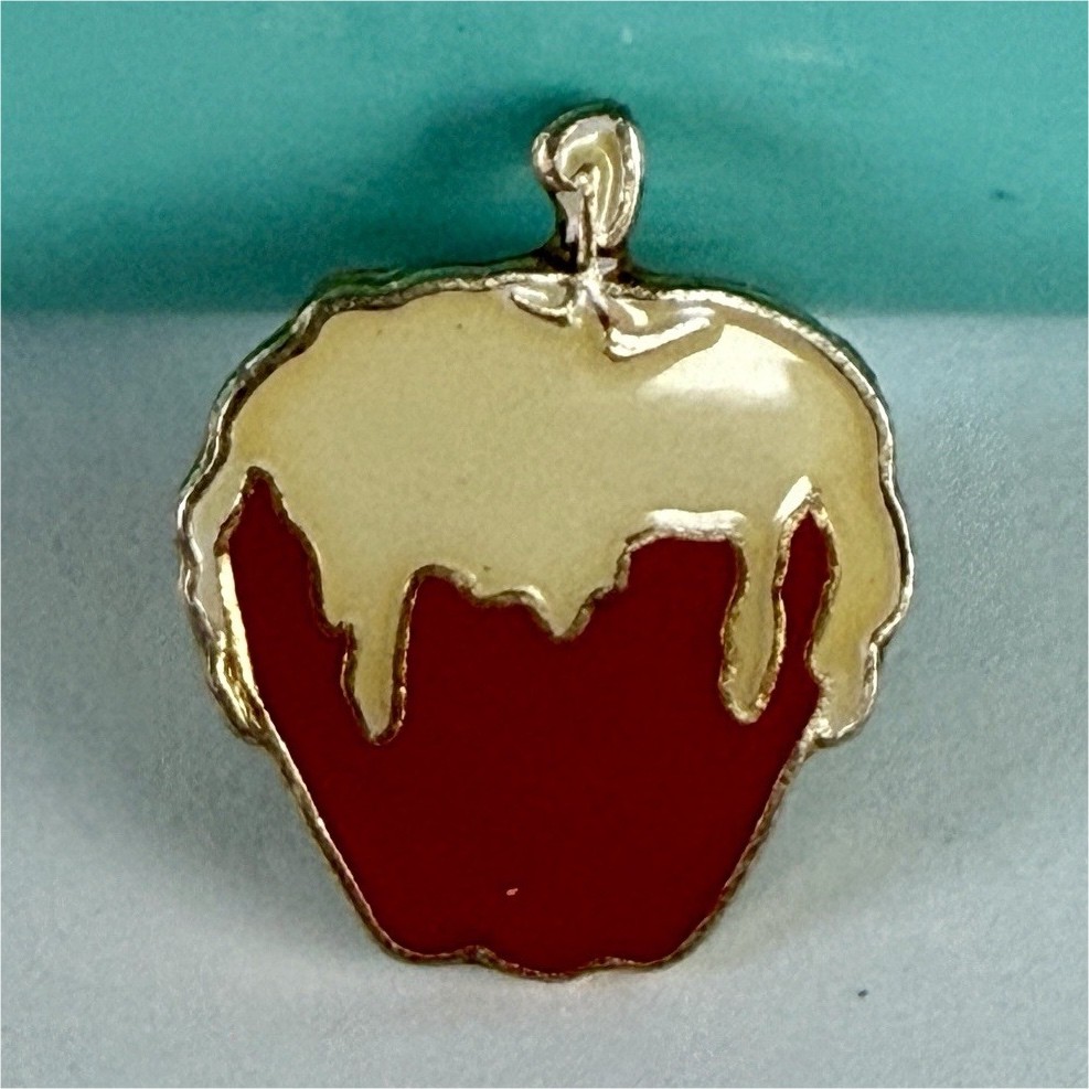 Enamel Apple & Cupcake Collectible Pinback Brooch Gold Tone Red Cream