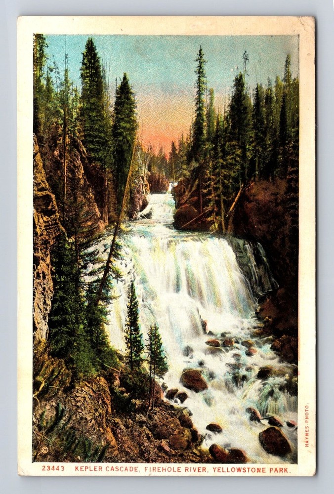 Yellowstone National Park, Kepler Cascade, Series #23443, Vintage Postcard