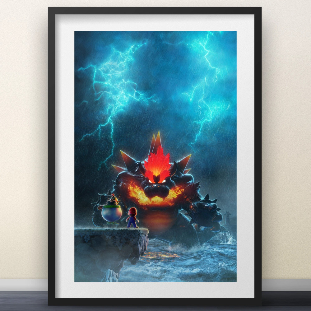 MARIO & BOWSER Poster Nintendo Wall Art Decor Print Gaming Room Gift