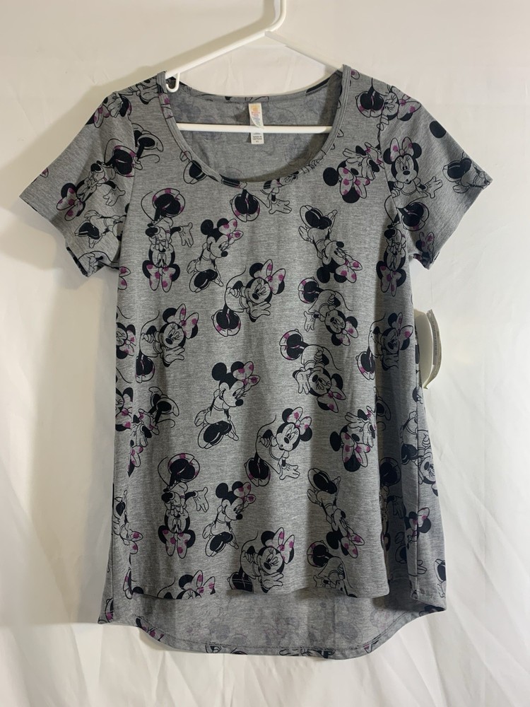 LuLaRoe Minnie Mouse Disney Short Sleeve Women’s Grey Top T-Shirt Size XS
