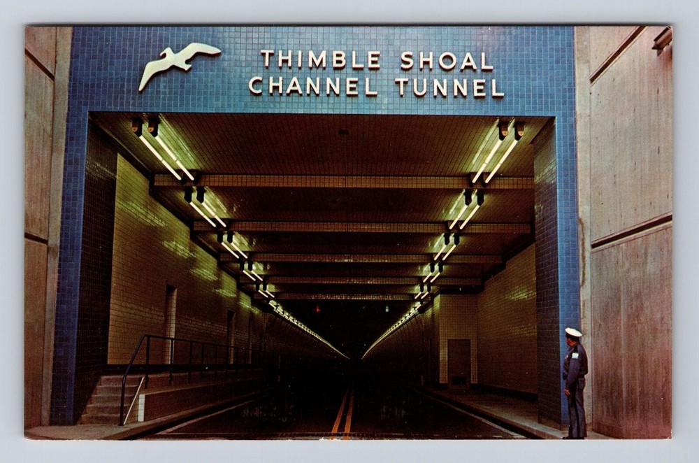VA-Virginia, Chesapeake Bay Bridge Tunnel Entrance, Antique, Vintage Postcard