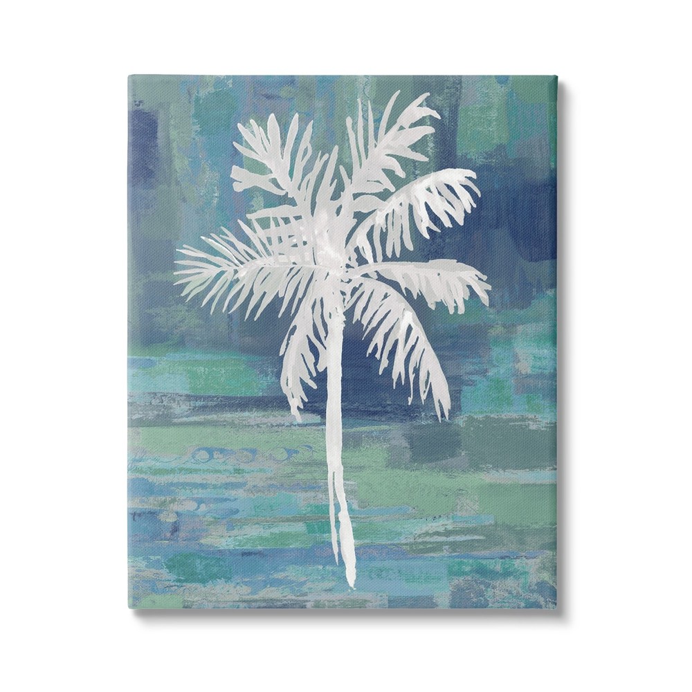 Stupell Abstract White Palm Leaves on Green Background Wall Art-image