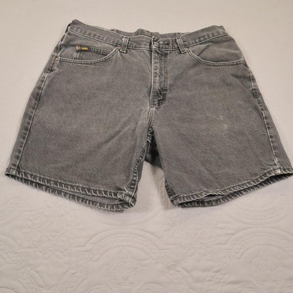 Lee Denim Shorts Mens 34 Black Jeans 5 Pocket Jorts Summer Classic 7