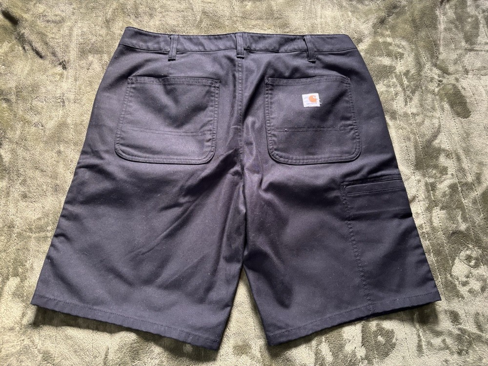 Carhartt Shorts Womens 12 Black Chino Carpenter Workwear Stretch Work Canvas