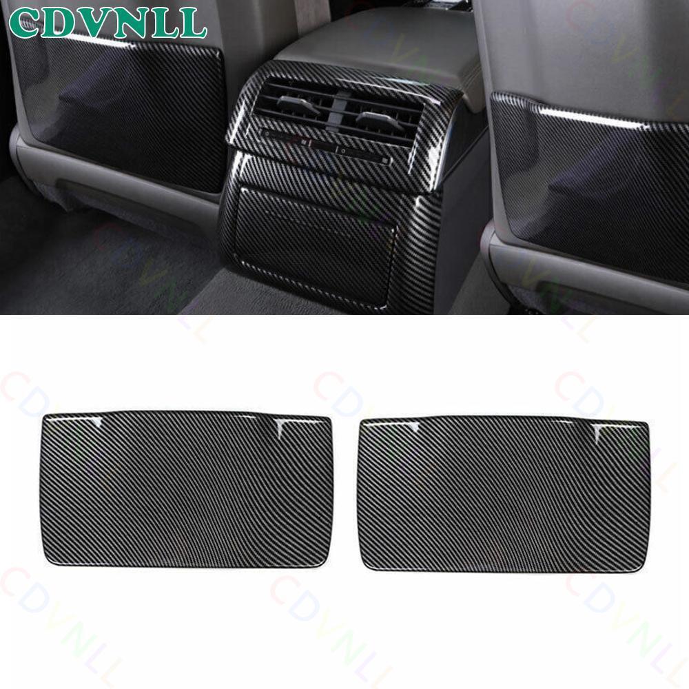 For Audi A8 S8 2019-2024 ABS Carbon Fiber Seat Back Net Bag Anti-Kick Panel Trim