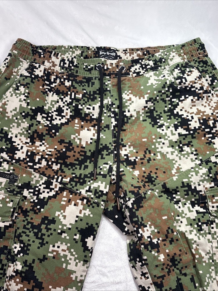 Dogg Supply Mens Cargo Pants By Snoop Dogg Lg Green Camo Joggers Streetwear