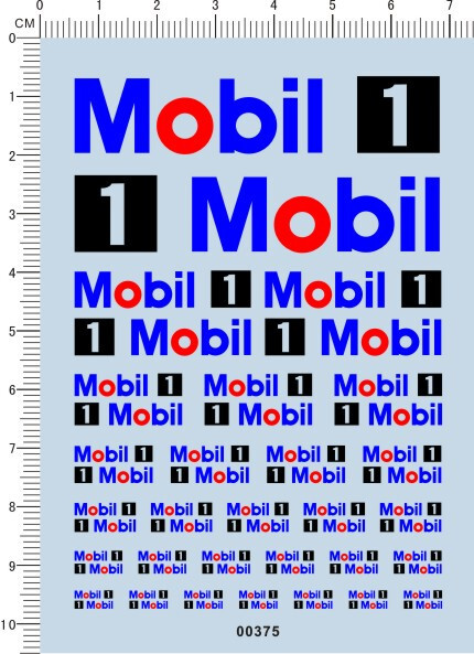 Universal 1/24 1/64 1/32 1/20 1/43 Mobil 1 Racing Car Model Markings Water Decal