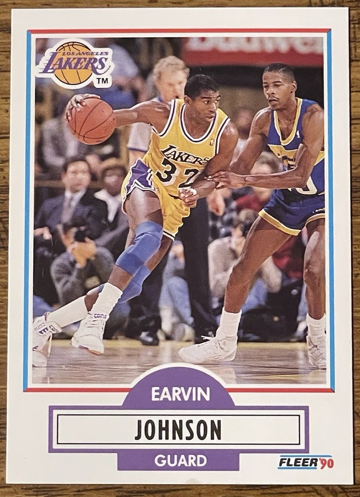 Magic Johnson 1990-91 Fleer Basketball Card #93 LA Lakers NBA HOF Free Shipping