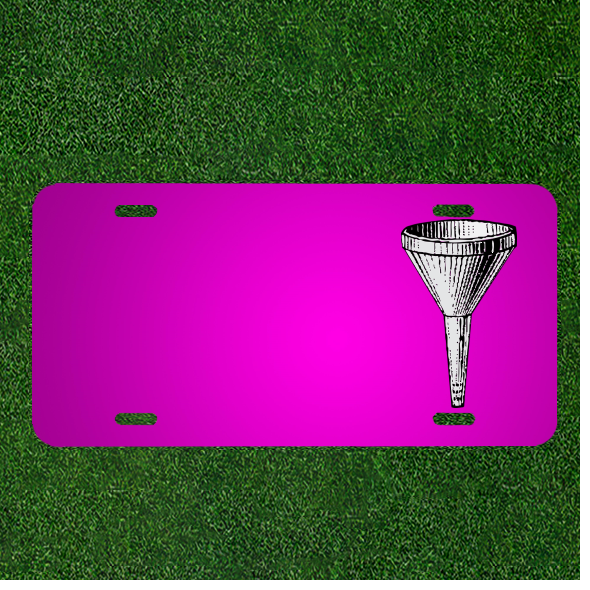 Create a Custom Personalized Car License Plate with Added Names for Funnel Cone Fluid Design