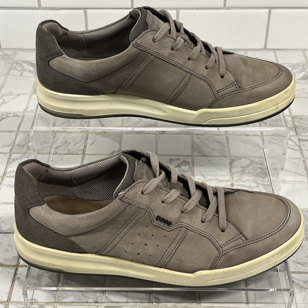 Ecco Soft 7 Men's Sz 10 Gray Suede Leather Lace Up Low Top Casual Athletic Shoes