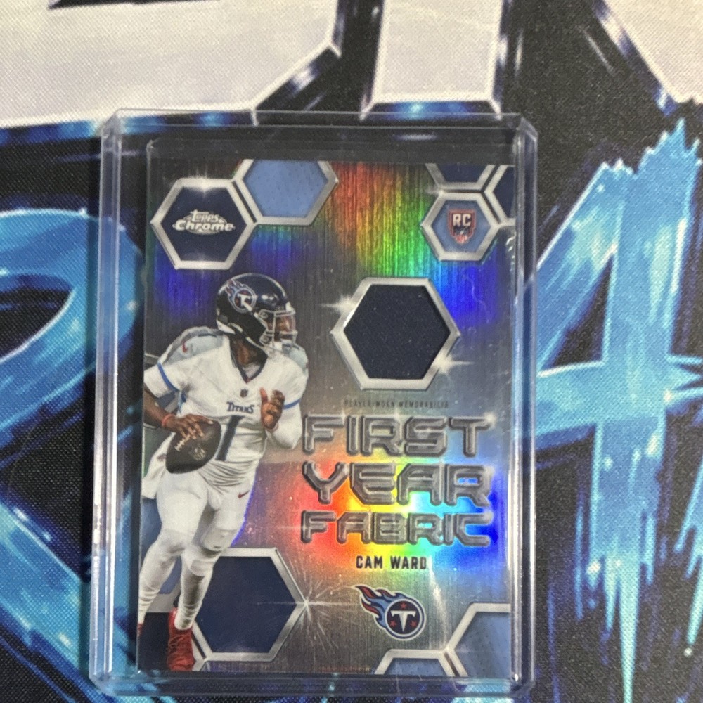 Topps Chrome 2025 Cam Ward Tennessee Titans RC First Year Fabric #FYF-CW