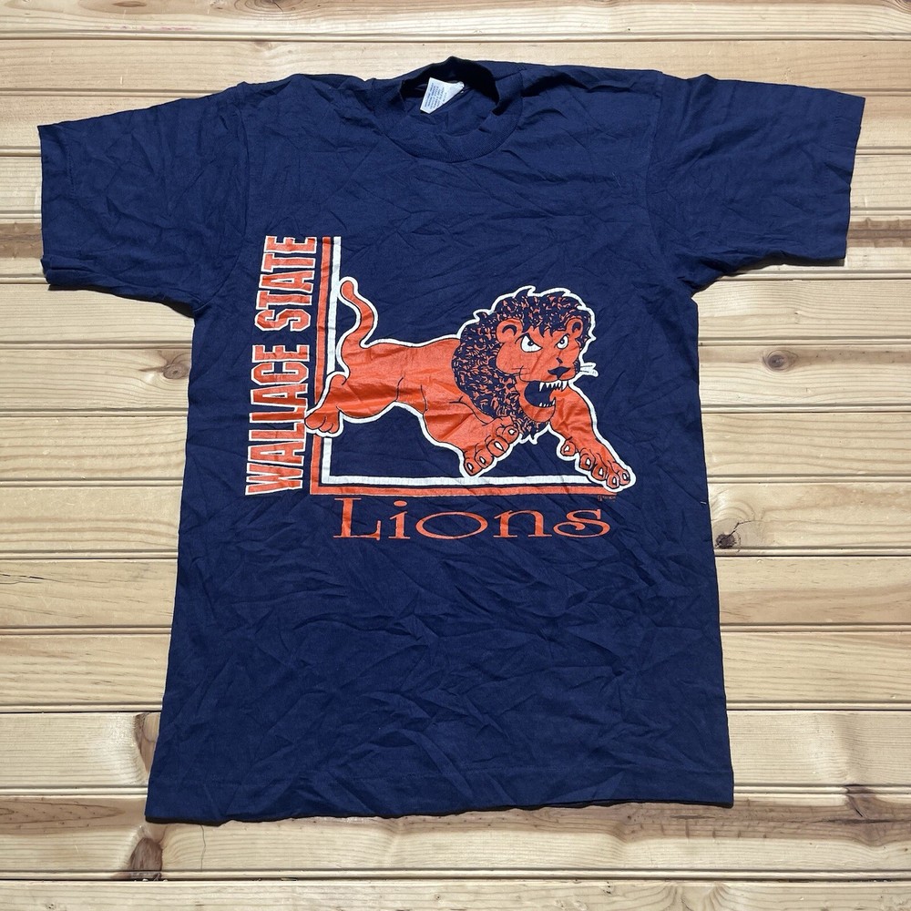 Vintage 80s Wallace State Lions Single Stitch Tee Medium NCAA College Throwback