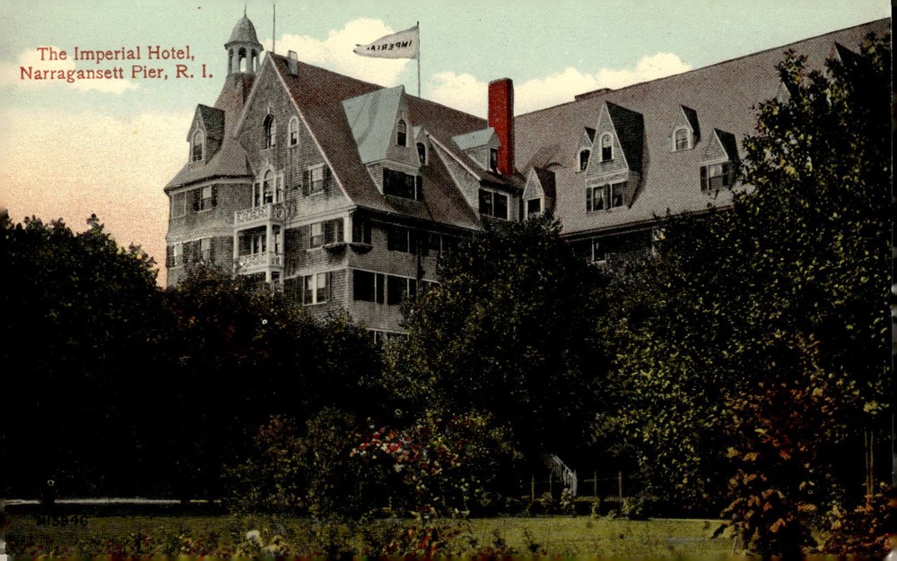C1910 Imperial Hotel Narragansett Pier RI Victorian Architecture Litho Postcard