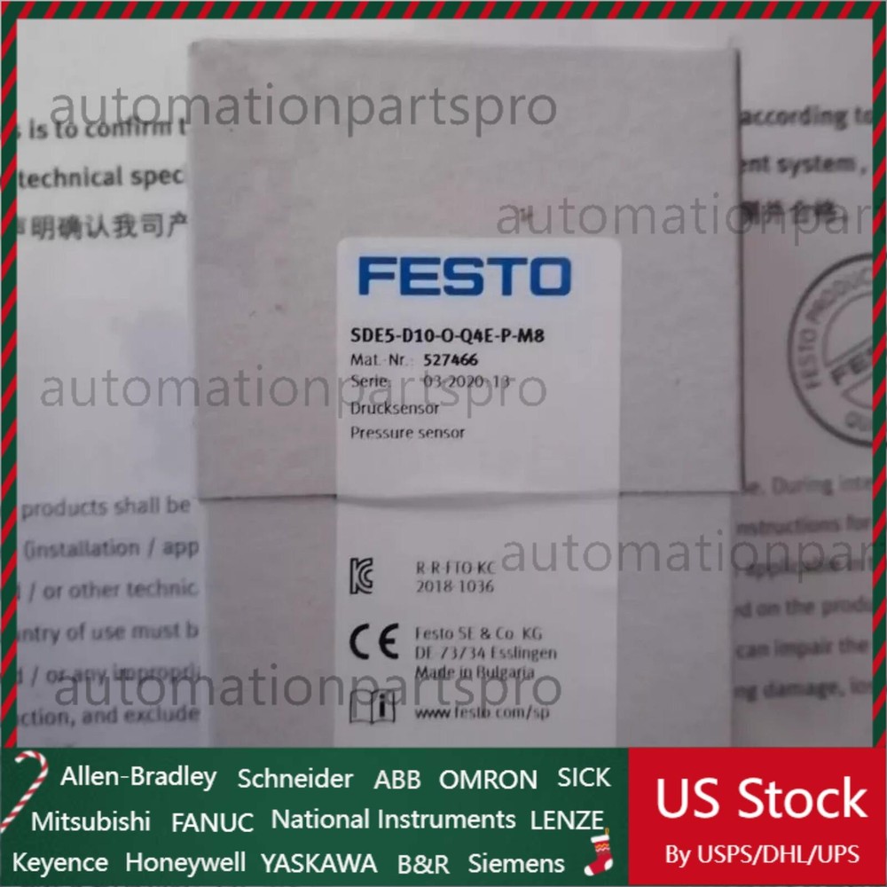 NEW FESTO 527466 SDE5-D10-O-Q4E-P-M8 Pressure Sensor
