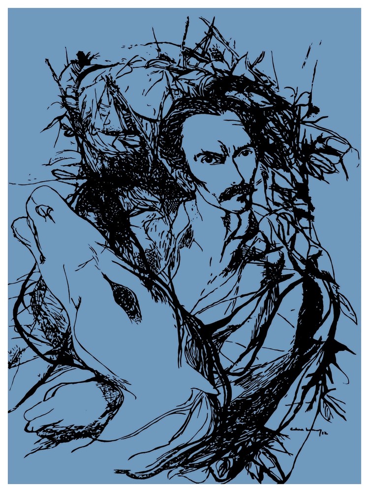 Jose Marti's drawing historical Decor Poster.Graphic Art Interior design 3159