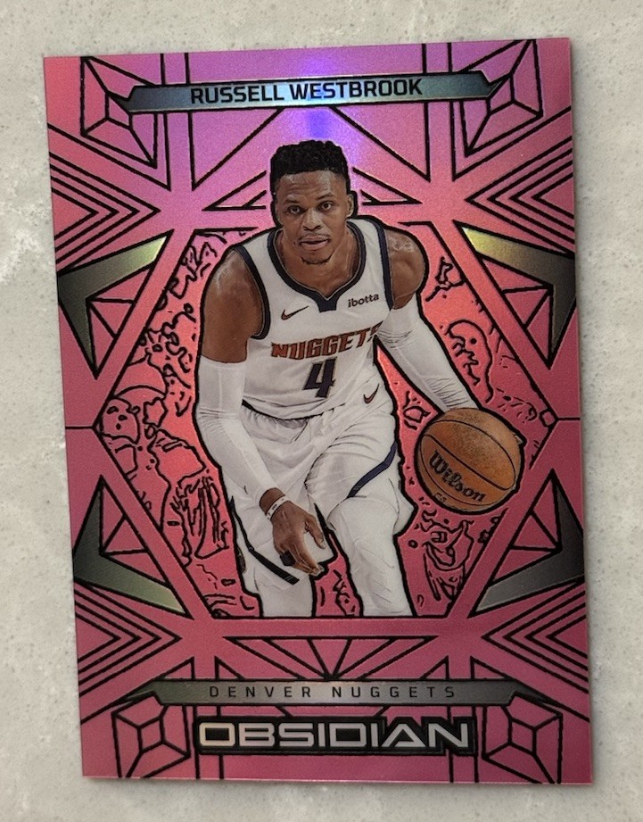 2024-25 Panini Obsidian - Russell Westbrook #11 Electric Etch Pink Flood /49