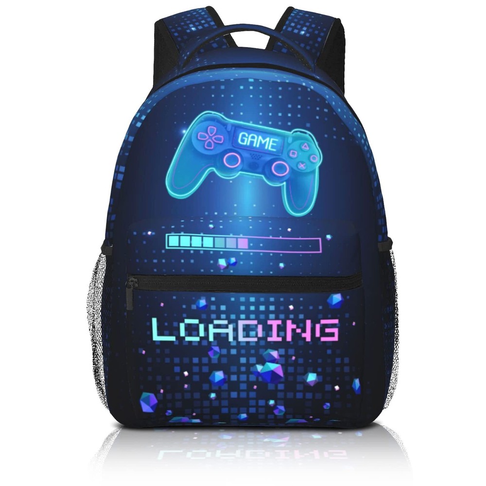 Abstract Water-Resistant Gaming Laptop Backpack for Travel and Gamepad Storage-image